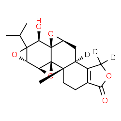 ChemSpider 2D Image | (3bS,4aS,5aS,6R,7aS,7bS,8aS,8bS)-6-Hydroxy-6a-isopropyl-8b-methyl(3,3,3b-~2~H_3_)-3b,4,4a,6,6a,7a,7b,8b,9,10-decahydrotrisoxireno[6,7:8a,9:4b,5]phenanthro[1,2-c]furan-1(3H)-one | C20H21D3O6
