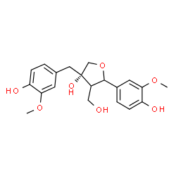 ChemSpider 2D Image | (3S)-3-(4-Hydroxy-3-methoxybenzyl)-5-(4-hydroxy-3-methoxyphenyl)-4-(hydroxymethyl)tetrahydro-3-furanol | C20H24O7