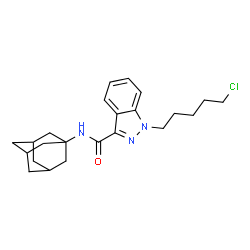 ChemSpider 2D Image | N-(Adamantan-1-yl)-1-(5-chloropentyl)-1H-indazole-3-carboxamide | C23H30ClN3O