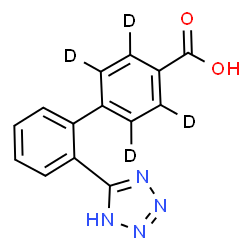 ChemSpider 2D Image | 2'-(1H-Tetrazol-5-yl)-4-(2,3,5,6-~2~H_4_)biphenylcarboxylic acid | C14H6D4N4O2