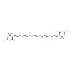 ChemSpider 2D Image | (6E,6'E,8E,8'E,10E,10'E,12E,12'E,14E,14'E)-2,2',3,3',4,4'-Hexadehydro-beta,beta-carotene-3,3'-diol | C40H50O2