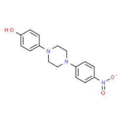 ChemSpider 2D Image | 4-(4-(4-nitrophenyl)-1-piperazinyl)phenol | C16H17N3O3