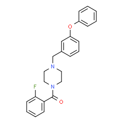ChemSpider 2D Image | (2-Fluorophenyl)[4-(3-phenoxybenzyl)-1-piperazinyl]methanone | C24H23FN2O2