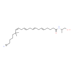 ChemSpider 2D Image | (5E,8E,11E,14Z)-20-Cyano-N-(1-hydroxy-2-propanyl)-16,16-dimethyl-5,8,11,14-icosatetraenamide | C26H42N2O2