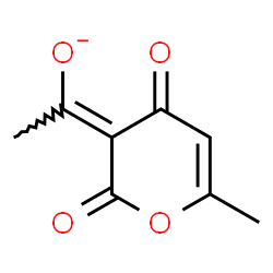 ChemSpider 2D Image | (1E)-1-(6-Methyl-2,4-dioxo-2H-pyran-3(4H)-ylidene)ethanolate | C8H7O4
