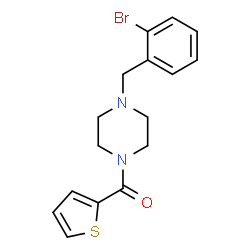 ChemSpider 2D Image | [4-(2-Bromobenzyl)-1-piperazinyl](2-thienyl)methanone | C16H17BrN2OS