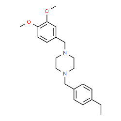 ChemSpider 2D Image | 1-(3,4-Dimethoxybenzyl)-4-(4-ethylbenzyl)piperazine | C22H30N2O2