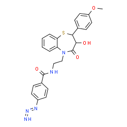 ChemSpider 2D Image | 1-[4-({2-[3-Hydroxy-2-(4-methoxyphenyl)-4-oxo-3,4-dihydro-1,5-benzothiazepin-5(2H)-yl]ethyl}carbamoyl)phenyl]-1,2-triazadien-2-ium | C25H24N5O4S