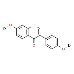 ChemSpider 2D Image | 7-(~2~H)Hydroxy-3-[4-(~2~H)hydroxyphenyl]-4H-chromen-4-one | C15H8D2O4
