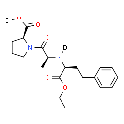 ChemSpider 2D Image | N-[(2S)-1-Ethoxy-1-oxo-4-phenyl-2-butanyl]-L-(N-~2~H)alanyl-L-(O-~2~H)proline | C20H26D2N2O5