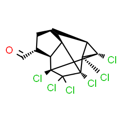 ChemSpider 2D Image | (2R,3R,4R,5S,7R,8R,9S,10R)-3,4,5,6,6,7-Hexachloropentacyclo[6.3.0.0~2,4~.0~3,7~.0~5,9~]undecane-10-carbaldehyde | C12H8Cl6O