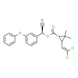 ChemSpider 2D Image | (S)-Cyano(3-phenoxyphenyl)methyl (1S)-3-(2,2-dichlorovinyl)-2,2-dimethylcyclopropanecarboxylate | C22H19Cl2NO3