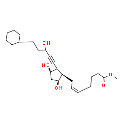 ChemSpider 2D Image | Methyl (5Z)-7-[(1R,3R,5S)-2-(5-cyclohexyl-3-hydroxy-1-pentyn-1-yl)-3,5-dihydroxycyclopentyl]-5-heptenoate | C24H38O5