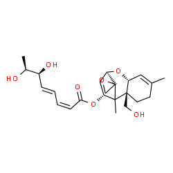 ChemSpider 2D Image | (4beta,12xi)-15-Hydroxy-12,13-epoxytrichothec-9-en-4-yl (2Z,4E,6S,7S)-6,7-dihydroxy-2,4-octadienoate | C23H32O7