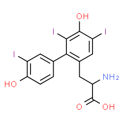 ChemSpider 2D Image | 2-Amino-3-(4',5-dihydroxy-3',4,6-triiodo-2-biphenylyl)propanoic acid (non-preferred name) | C15H12I3NO4