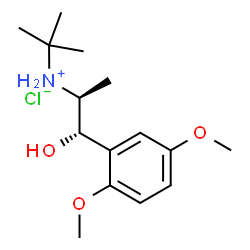 ChemSpider 2D Image | (1S,2S)-1-(2,5-Dimethoxyphenyl)-1-hydroxy-N-(2-methyl-2-propanyl)-2-propanaminium chloride | C15H26ClNO3