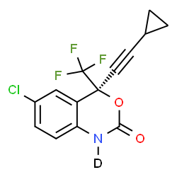 ChemSpider 2D Image | (4S)-6-Chloro-4-(cyclopropylethynyl)-4-(trifluoromethyl)(1-~2~H)-1,4-dihydro-2H-3,1-benzoxazin-2-one | C14H8DClF3NO2