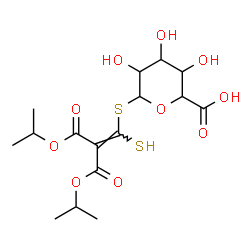 ChemSpider 2D Image | 3-Isopropoxy-2-(isopropoxycarbonyl)-3-oxo-1-sulfanyl-1-propen-1-yl 1-thiohexopyranosiduronic acid | C16H24O10S2