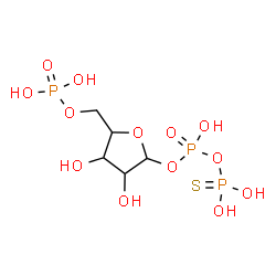 ChemSpider 2D Image | 1-O-[Hydroxy(thiophosphonooxy)phosphoryl]-5-O-phosphonopentofuranose | C5H13O13P3S