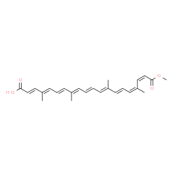 ChemSpider 2D Image | (2E,4E,6E,8E,10E,12E,14E,16Z,18Z)-20-Methoxy-4,8,13,17-tetramethyl-20-oxo-2,4,6,8,10,12,14,16,18-icosanonaenoic acid | C25H30O4