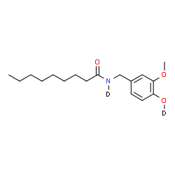 ChemSpider 2D Image | N-[4-(~2~H)Hydroxy-3-methoxybenzyl]nonan(~2~H)amide | C17H25D2NO3