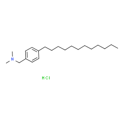 ChemSpider 2D Image | 1-(4-Dodecylphenyl)-N,N-dimethylmethanamine hydrochloride (1:1) | C21H38ClN