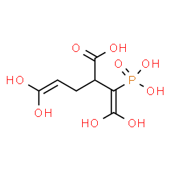 ChemSpider 2D Image | 2-(2,2-Dihydroxy-1-phosphonovinyl)-5,5-dihydroxy-4-pentenoic acid | C7H11O9P