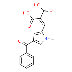 ChemSpider 2D Image | [(4-Benzoyl-1-methyl-1H-pyrrol-2-yl)methylene]malonic acid | C16H13NO5