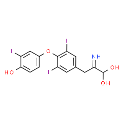 ChemSpider 2D Image | 3-[4-(4-Hydroxy-3-iodophenoxy)-3,5-diiodophenyl]-2-imino-1,1-propanediol | C15H12I3NO4