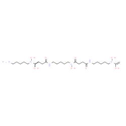 ChemSpider 2D Image | N-[5-({(3Z)-4-[(5-Aminopentyl)(hydroxy)amino]-4-hydroxy-3-butenoyl}amino)pentyl]-N-hydroxy-N'-{5-[hydroxy(1-hydroxyvinyl)amino]pentyl}succinamide | C25H48N6O8