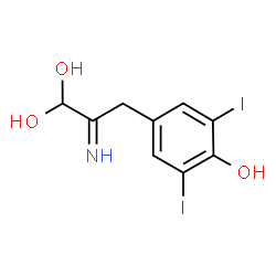 ChemSpider 2D Image | 3-(4-Hydroxy-3,5-diiodophenyl)-2-imino-1,1-propanediol | C9H9I2NO3