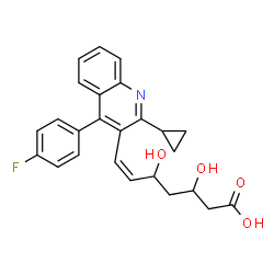 ChemSpider 2D Image | (6Z)-7-[2-Cyclopropyl-4-(4-fluorophenyl)-3-quinolinyl]-3,5-dihydroxy-6-heptenoic acid | C25H24FNO4