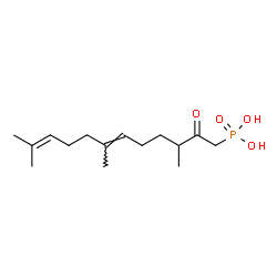 ChemSpider 2D Image | [(6E)-3,7,11-Trimethyl-2-oxo-6,10-dodecadien-1-yl]phosphonic acid | C15H27O4P