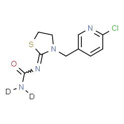 ChemSpider 2D Image | 1-{(2Z)-3-[(6-Chloro-3-pyridinyl)methyl]-1,3-thiazolidin-2-ylidene}(~2~H_2_)urea | C10H9D2ClN4OS