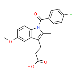 ChemSpider 2D Image | 3-[1-(4-Chlorobenzoyl)-5-methoxy-2-methyl-1H-indol-3-yl]propanoic acid | C20H18ClNO4