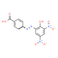 ChemSpider 2D Image | 4-[(E)-(2-Hydroxy-3,5-dinitrophenyl)diazenyl]benzoic acid | C13H8N4O7