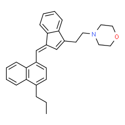 ChemSpider 2D Image | 4-(2-{(1E)-1-[(4-Propyl-1-naphthyl)methylene]-1H-inden-3-yl}ethyl)morpholine | C29H31NO