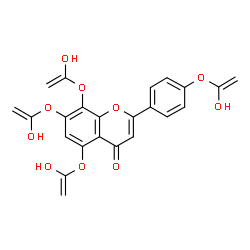 ChemSpider 2D Image | 5,7,8-Tris[(1-hydroxyvinyl)oxy]-2-{4-[(1-hydroxyvinyl)oxy]phenyl}-4H-chromen-4-one | C23H18O10