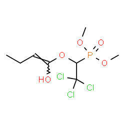 ChemSpider 2D Image | Dimethyl (2,2,2-trichloro-1-{[(1E)-1-hydroxy-1-buten-1-yl]oxy}ethyl)phosphonate | C8H14Cl3O5P