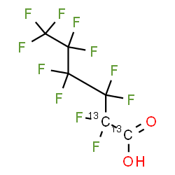 ChemSpider 2D Image | Undecafluoro(1,2-~13~C_2_)hexanoic acid | C413C2HF11O2