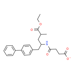 ChemSpider 2D Image | 4-{[1-(4-Biphenylyl)-5-ethoxy-4-methyl-5-oxo-2-pentanyl]amino}-4-oxobutanoate | C24H28NO5