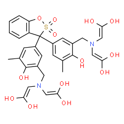 ChemSpider 2D Image | 2,2',2'',2'''-{(2,2-Dioxido-3H-1,2-benzoxathiole-3,3-diyl)bis[(6-hydroxy-5-methyl-3,1-phenylene)methylenenitrilo]}tetra(1,1-ethenediol) | C31H32N2O13S