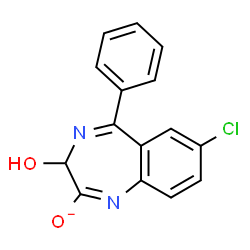 ChemSpider 2D Image | 7-Chloro-3-hydroxy-5-phenyl-3H-1,4-benzodiazepin-2-olate | C15H10ClN2O2