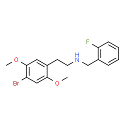 ChemSpider 2D Image | 2-(4-Bromo-2,5-dimethoxyphenyl)-N-(2-fluorobenzyl)ethanamine | C17H19BrFNO2