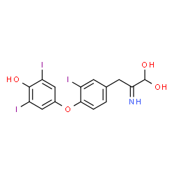 ChemSpider 2D Image | 3-[4-(4-Hydroxy-3,5-diiodophenoxy)-3-iodophenyl]-2-imino-1,1-propanediol | C15H12I3NO4