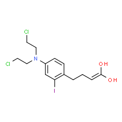 ChemSpider 2D Image | 4-{4-[Bis(2-chloroethyl)amino]-2-iodophenyl}-1-butene-1,1-diol | C14H18Cl2INO2