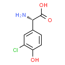ChemSpider 2D Image | 3-Chloro-4-Hydroxyphenylglycine | C8H8ClNO3
