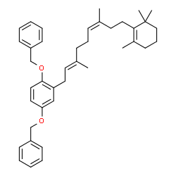 ChemSpider 2D Image | 1,4-Bis(benzyloxy)-2-[(2E,6Z)-3,7-dimethyl-9-(2,6,6-trimethyl-1-cyclohexen-1-yl)-2,6-nonadien-1-yl]benzene | C40H50O2