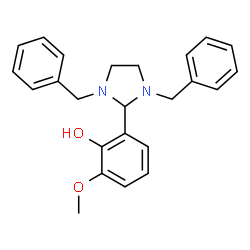 ChemSpider 2D Image | 2-(1,3-Dibenzyl-2-imidazolidinyl)-6-methoxyphenol | C24H26N2O2