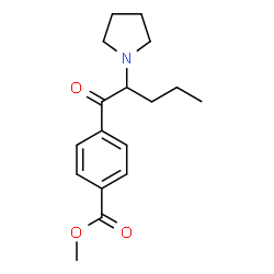 ChemSpider 2D Image | Methyl 4-[2-(1-pyrrolidinyl)pentanoyl]benzoate | C17H23NO3
